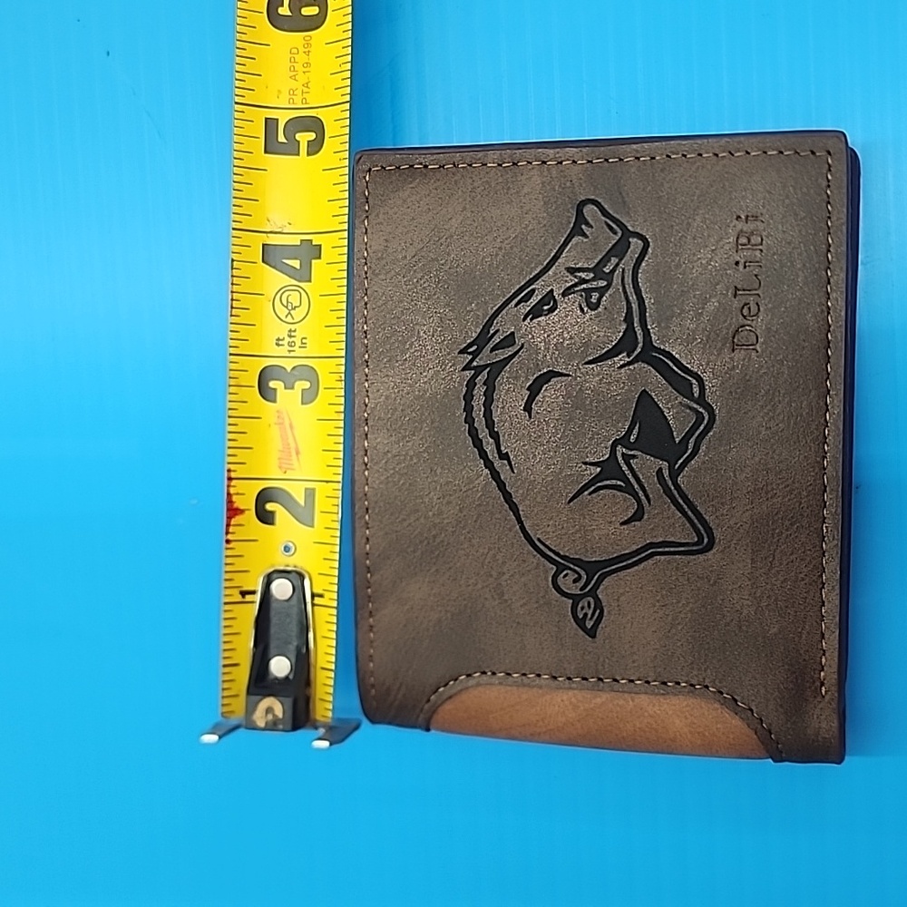 Leather bifold arkansas razorback wallet
